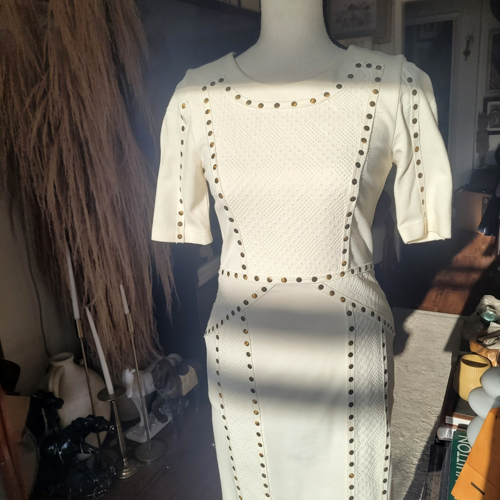 BCBG Maxazria Studded White Dress